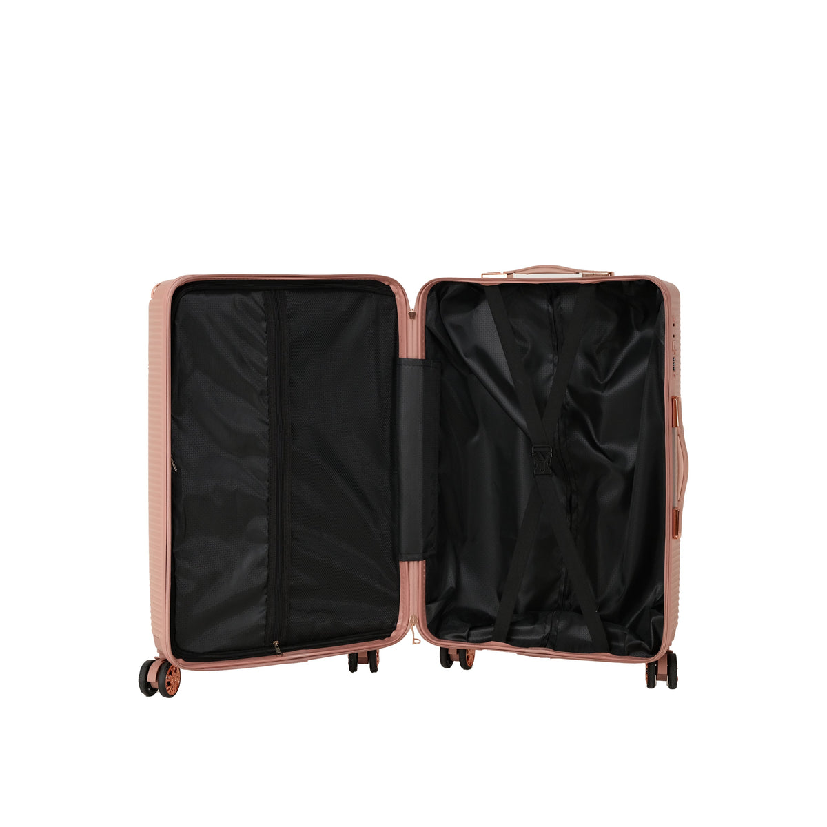 4-Piece Hard ABS Luggage Set with 360° Dual Rotating Wheels - Rose Gold, photo 5 of 8