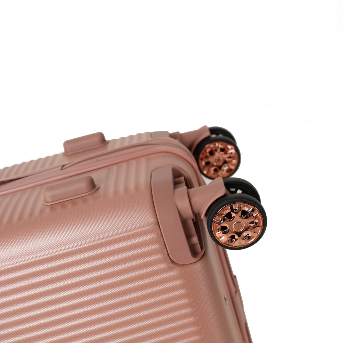 4-Piece Hard ABS Luggage Set with 360° Dual Rotating Wheels - Rose Gold, photo 6 of 8