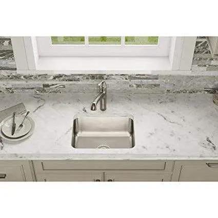Elkay Lustertone 20-1/2" Undermount Single Basin Stainless Steel Kitchen Sink with Basket Strainer Model:ELUH1814PD by Selzalot