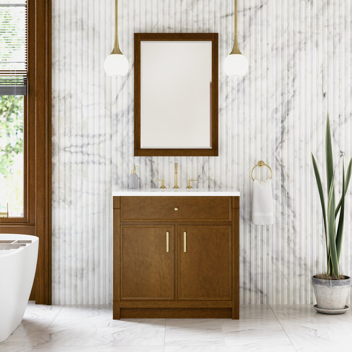 James Martin Bellshire 36" Single Bathroom Vanity, Honey Oak, view 30