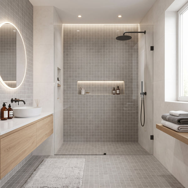 Luna Matte 2x2 Limestone Look Porcelain Mosaics 12x12