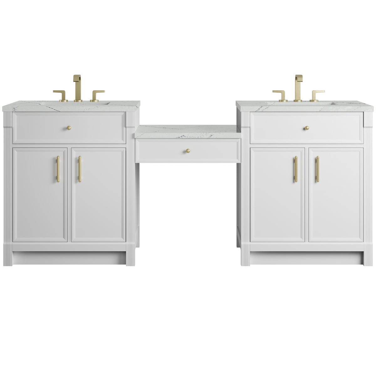 James Martin Bellshire 84" Double Bathroom Vanity, Bright White, view 40