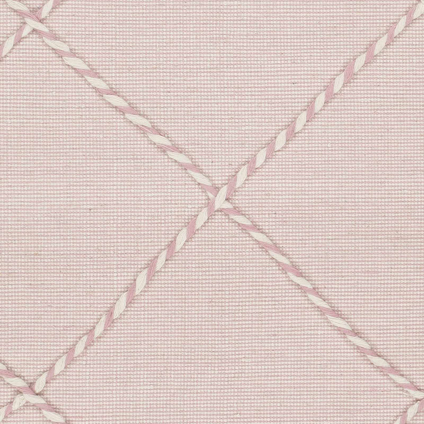 Lupton Pink Trellis Wool Rug with tassels - Clearance by Boutique Rugs