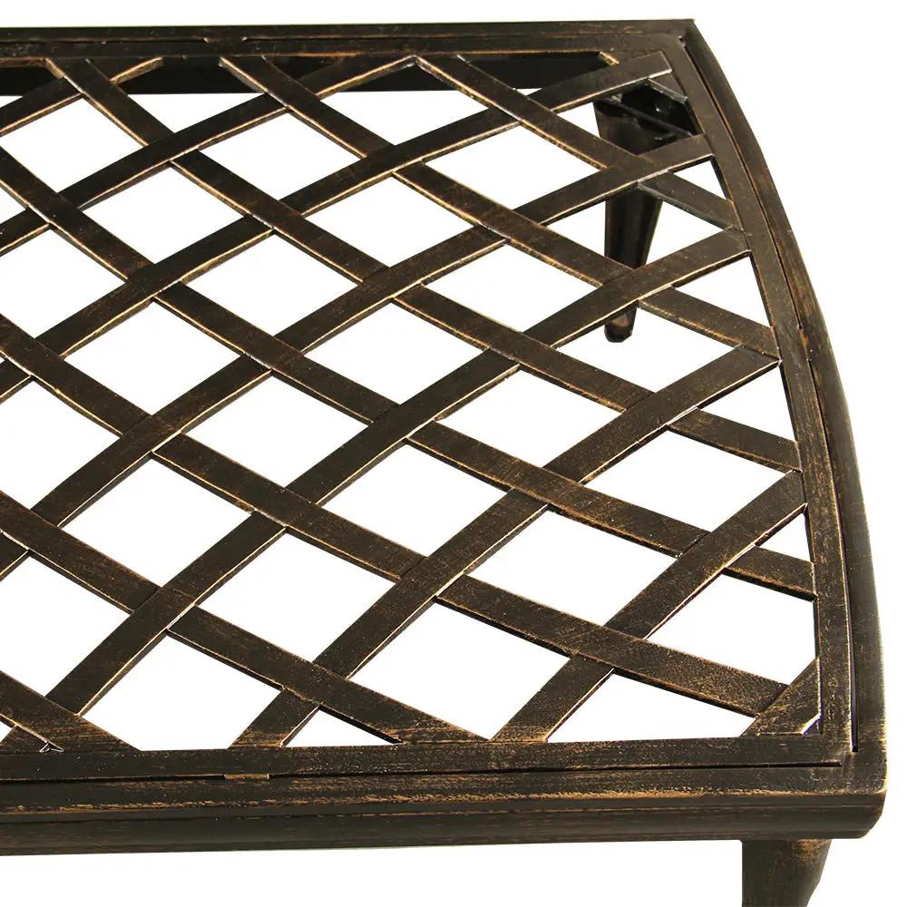 Modern Aluminum Bronze Patio Chaise Lounge with Wheels and Cushion by Sharicks