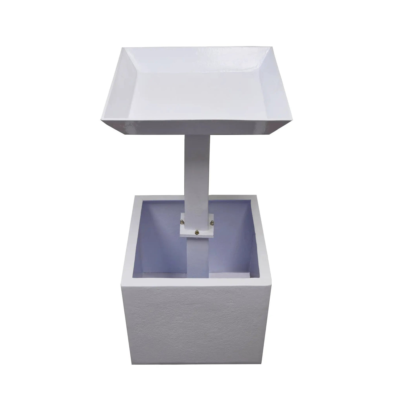 Modern Square Cast Aluminum 35-in Bird Bath and Planter Vase Combo by Sharicks