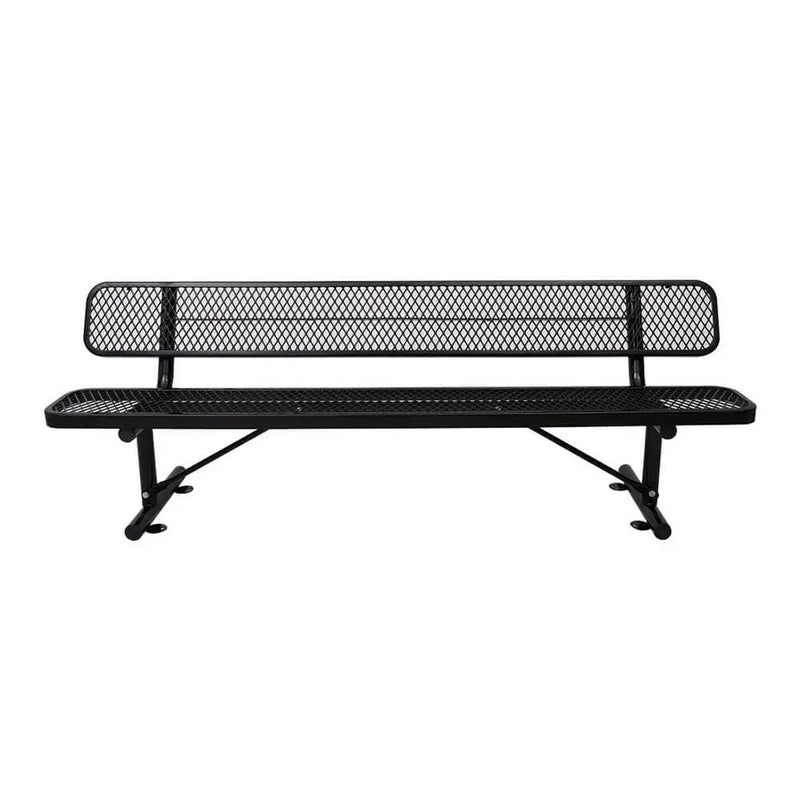 8FT Heavy-Duty Steel Bench With Backrest And Thermoplastic Coating (SAK23567) by SAKSBY WHOLESALE