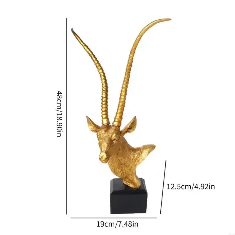 Luxurious Antelope Head Figurine With Fine Detail For Office And Home Gift by House Of Avana