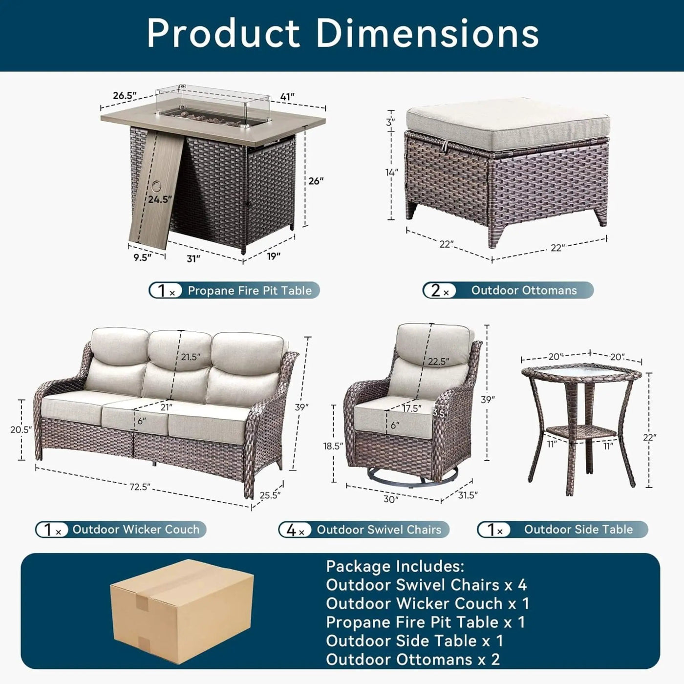 Luxury 10-Piece All-Weather Outdoor Patio Furniture Set With Fire Pit Table (SAK39281) by SAKSBY WHOLESALE