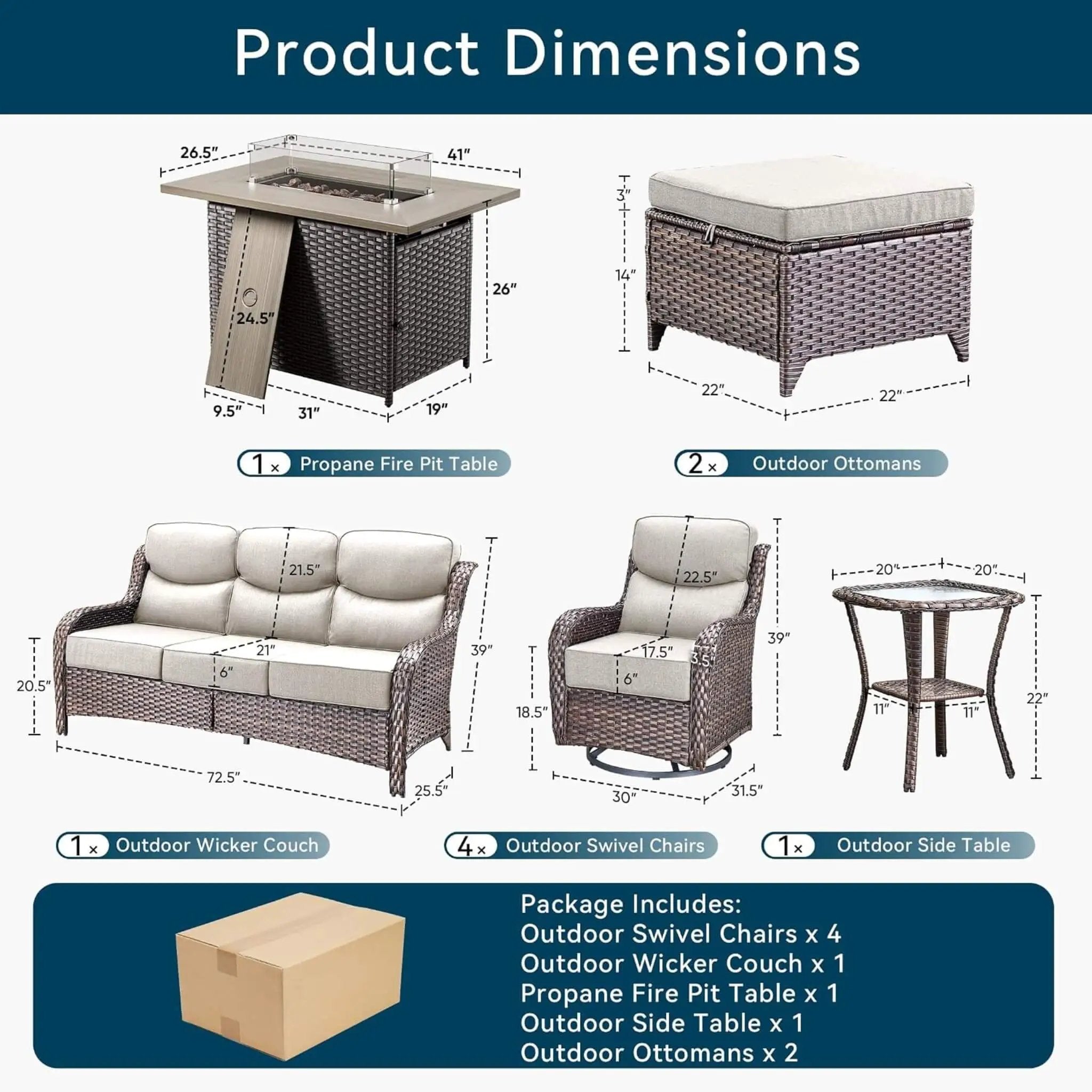 Luxury 10-Piece All-Weather Outdoor Patio Furniture Set With Fire Pit Table (SAK39281) by SAKSBY WHOLESALE