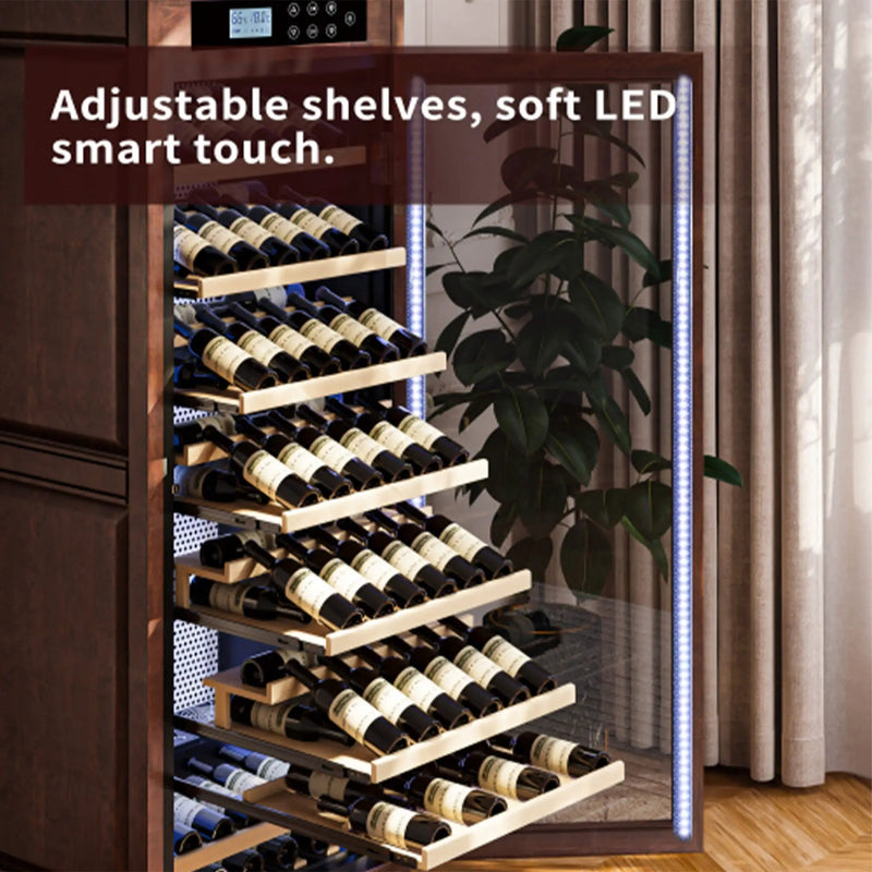 Nuvia 102-Bottle 10.6 Cu.Ft Wine Cooler Cabinet With LED Lighting And Temperature Control (SAK69027) by SAKSBY WHOLESALE