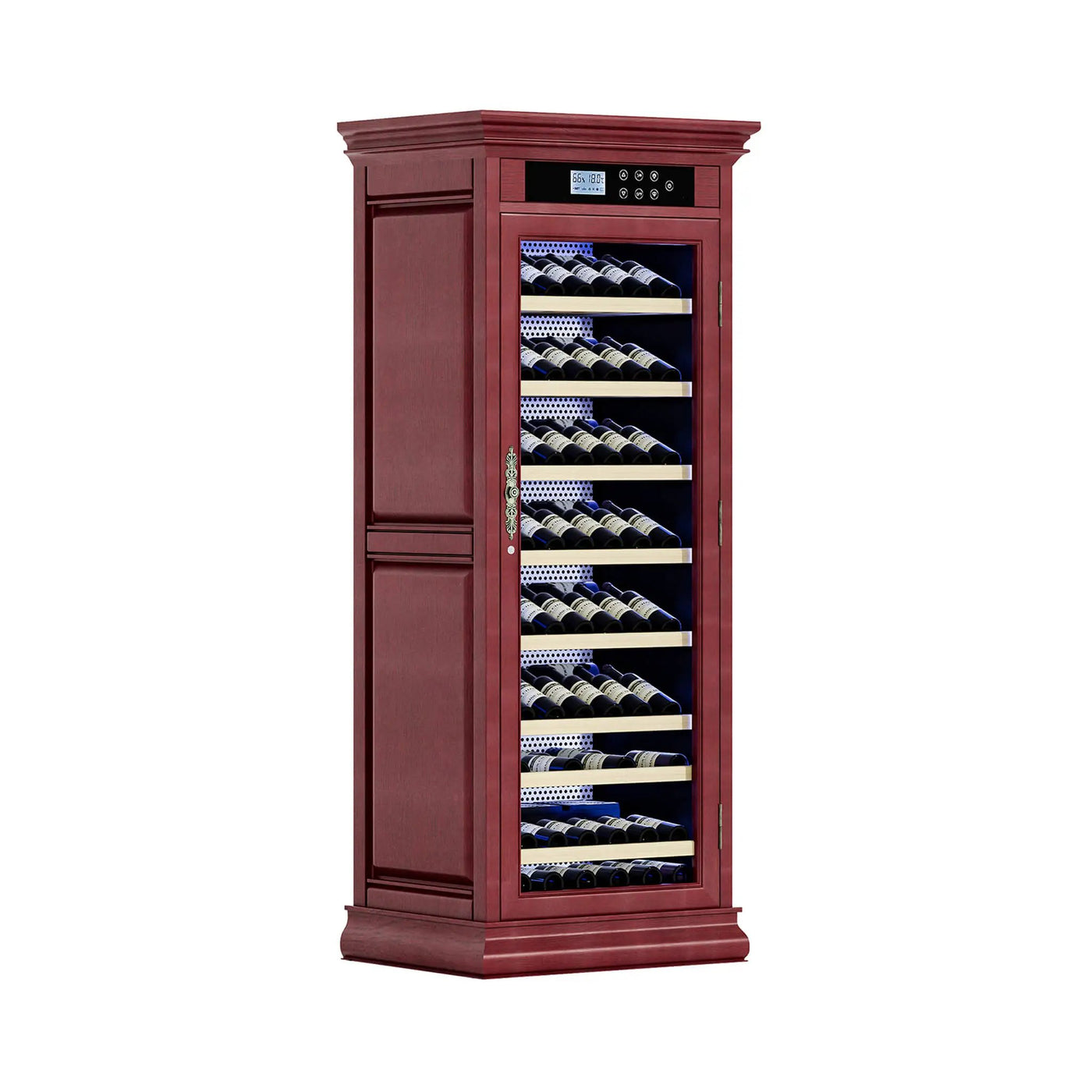 Nuvia 102-Bottle 10.6 Cu.Ft Wine Cooler Cabinet With LED Lighting And Temperature Control (SAK69027) by SAKSBY WHOLESALE