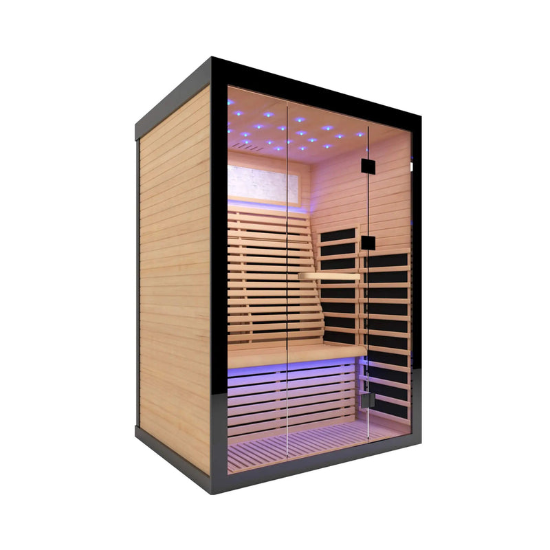 Thermora Flux Luxury 2-Person Canadian Hemlock Wood Far Infrared Home Sauna (SAK02184) by SAKSBY WHOLESALE