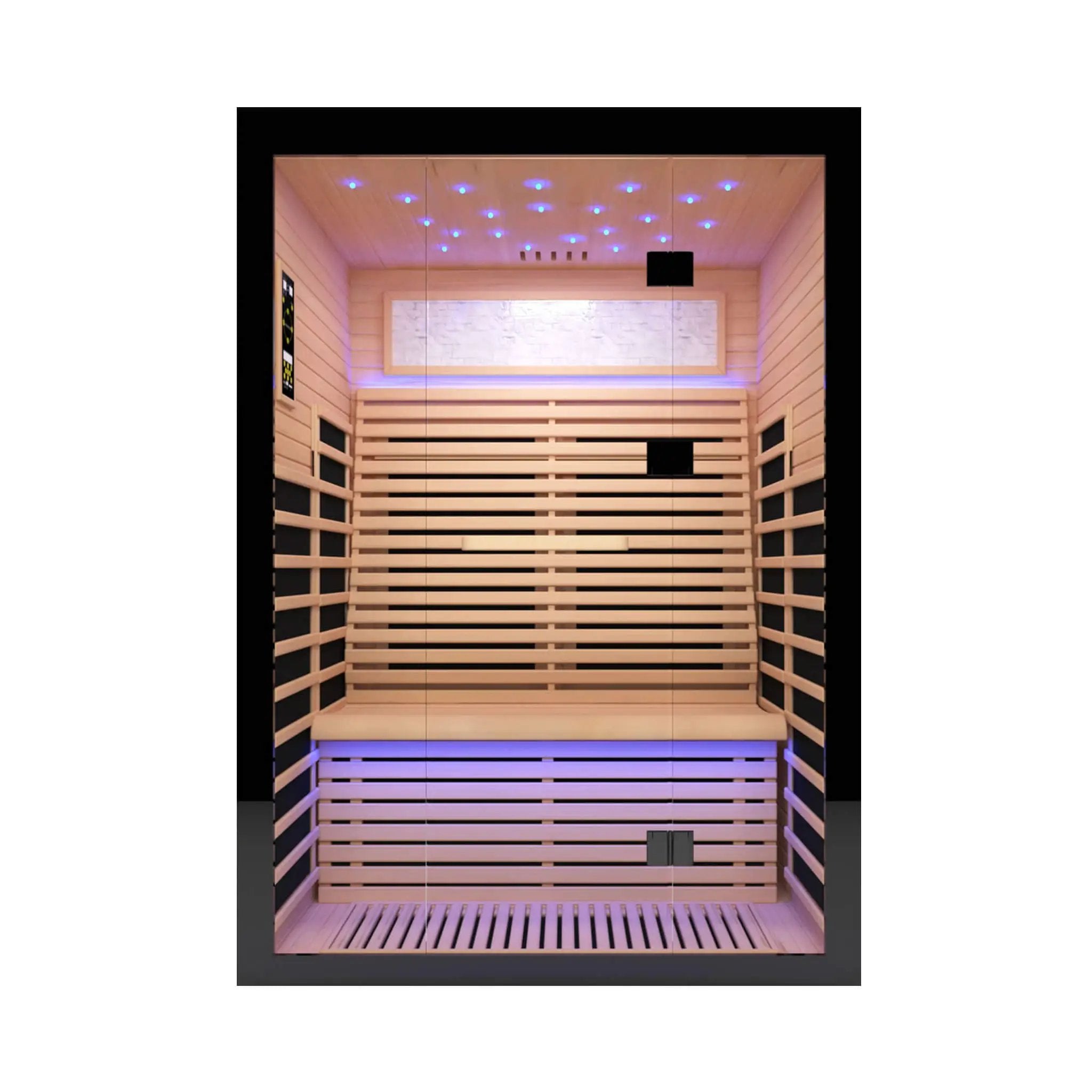 Thermora Flux Luxury 2-Person Canadian Hemlock Wood Far Infrared Home Sauna (SAK02184) by SAKSBY WHOLESALE