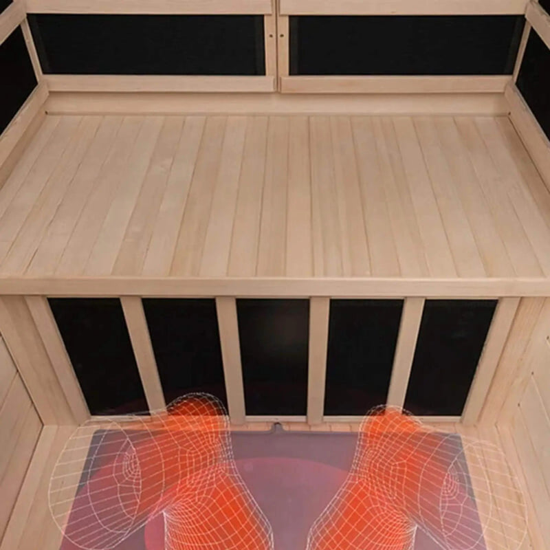 Thermora Ivara Luxury 2-Person Hemlock Wood FAR Infrared Sauna Room W/ Glass Door, 1750W (SAK81525) by SAKSBY WHOLESALE