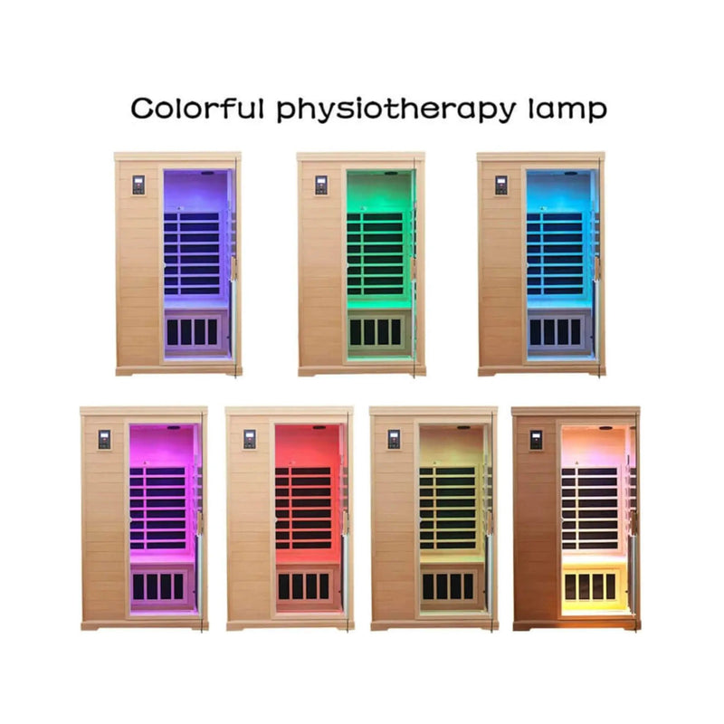 Thermora Ivara Luxury 2-Person Hemlock Wood FAR Infrared Sauna Room W/ Glass Door, 1750W (SAK81525) by SAKSBY WHOLESALE