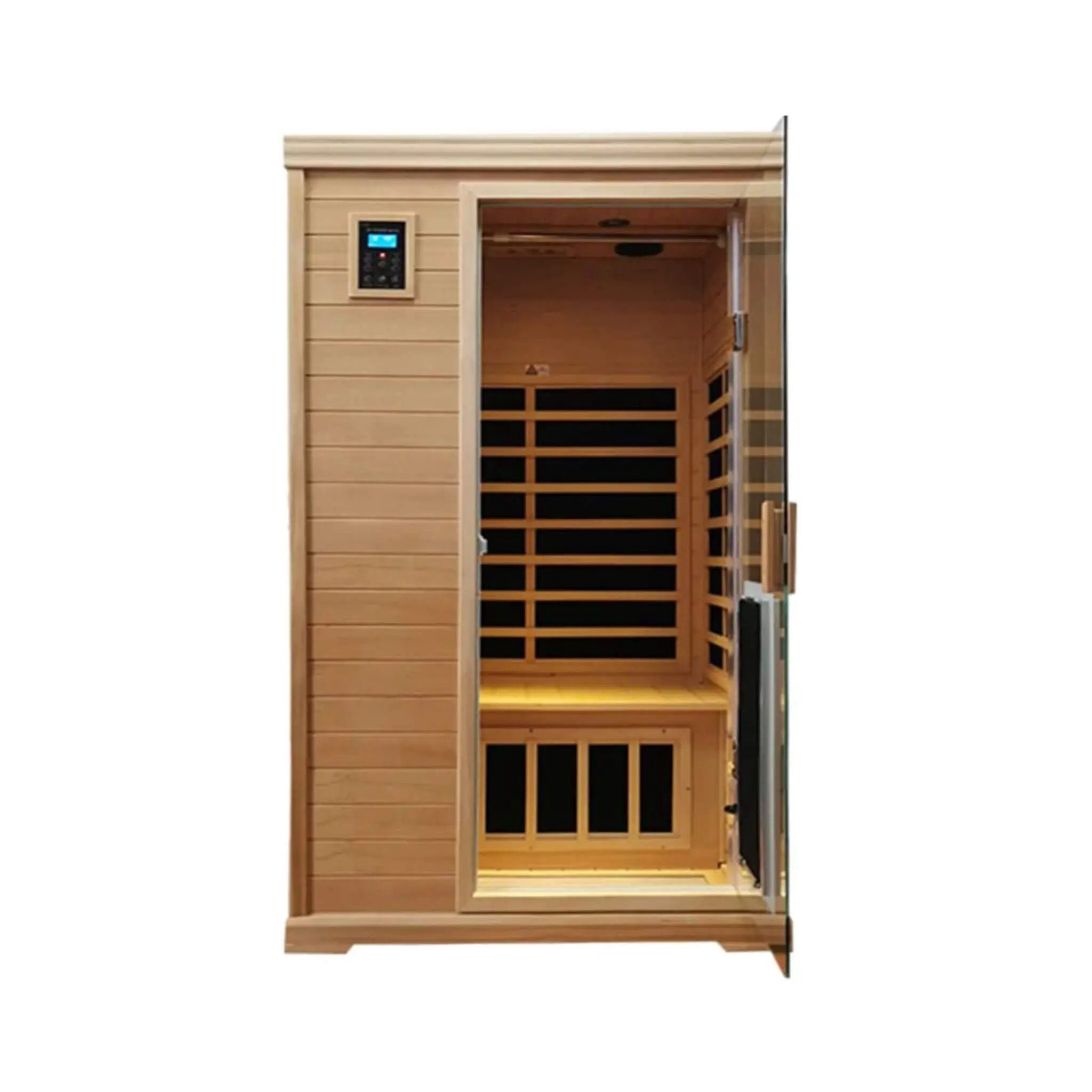 Thermora Ivara Luxury 2-Person Hemlock Wood FAR Infrared Sauna Room W/ Glass Door, 1750W (SAK81525) by SAKSBY WHOLESALE