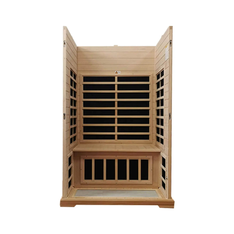 Thermora Ivara Luxury 2-Person Hemlock Wood FAR Infrared Sauna Room W/ Glass Door, 1750W (SAK81525) by SAKSBY WHOLESALE