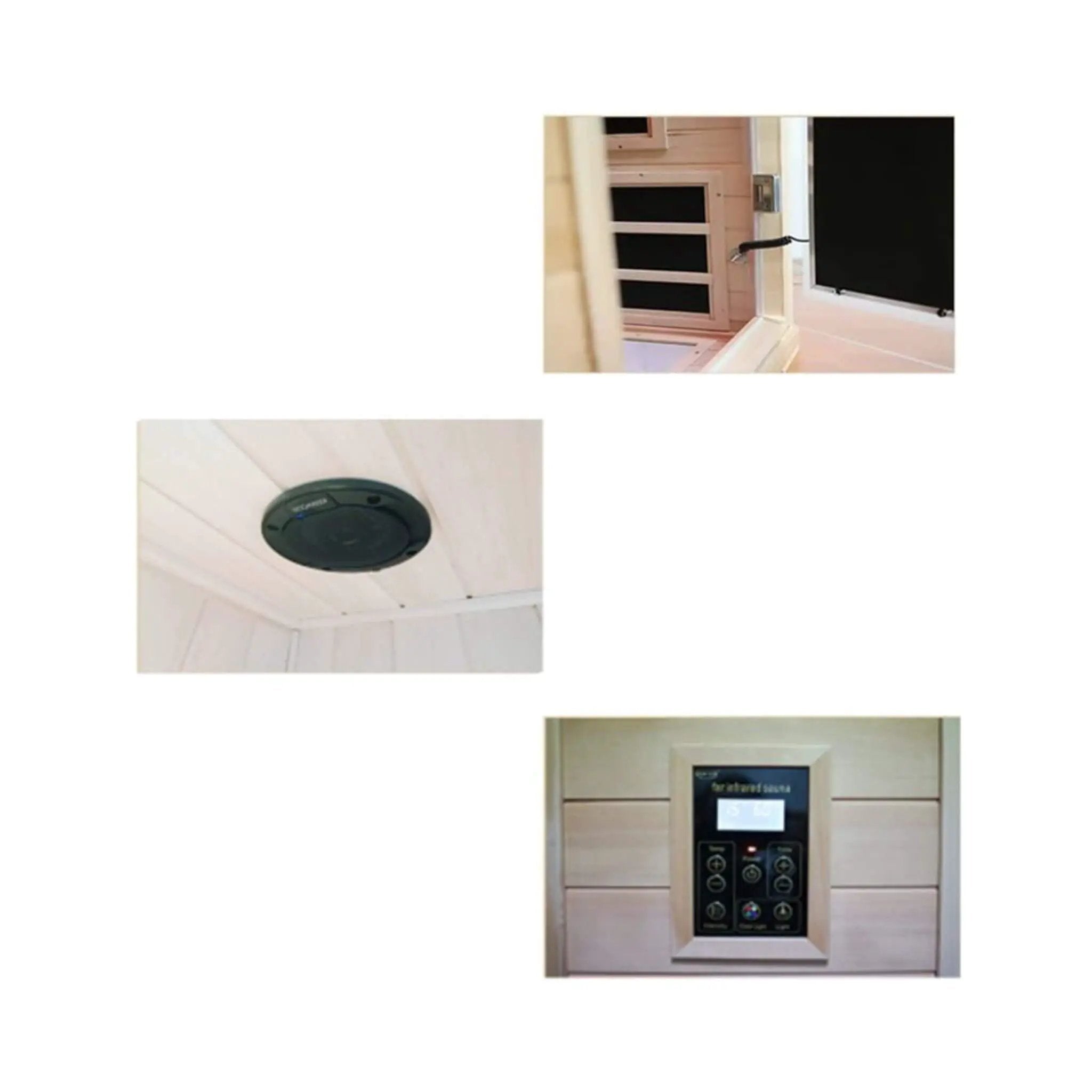 Thermora Ivara Luxury 2-Person Hemlock Wood FAR Infrared Sauna Room W/ Glass Door, 1750W (SAK81525) by SAKSBY WHOLESALE