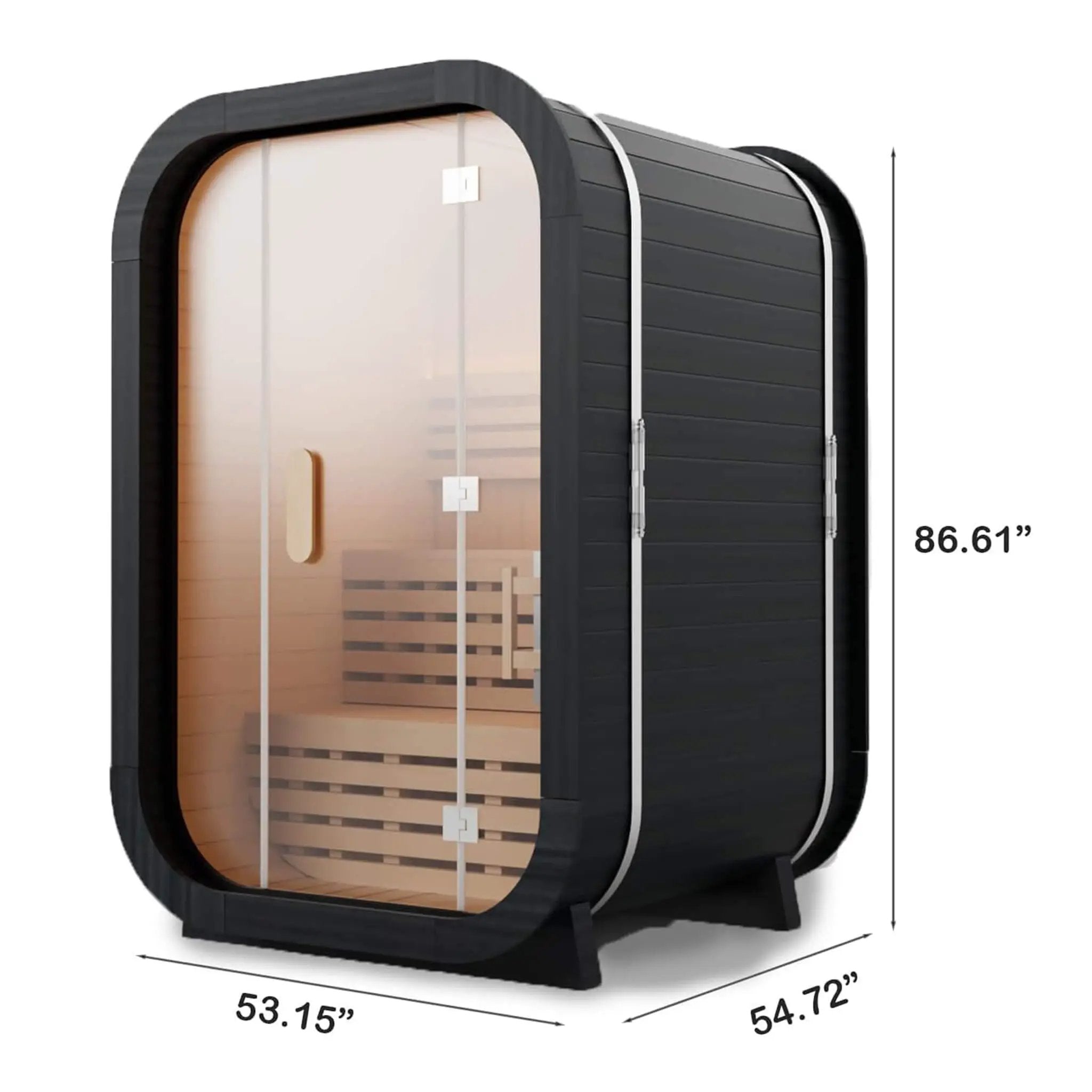 Thermora Lund Luxury 2-Person Outdoor Spruce Wood Cube Sauna Kit With 4.5KW Electric Stove (SAK74290) by SAKSBY WHOLESALE