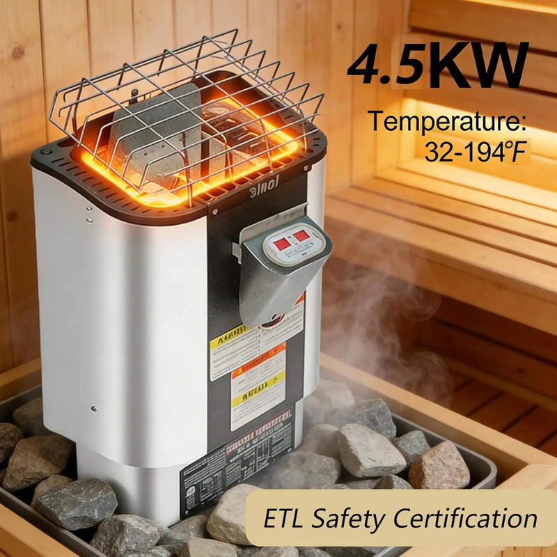 Thermora Lund Luxury 2-Person Outdoor Spruce Wood Cube Sauna Kit With 4.5KW Electric Stove (SAK74290) by SAKSBY WHOLESALE