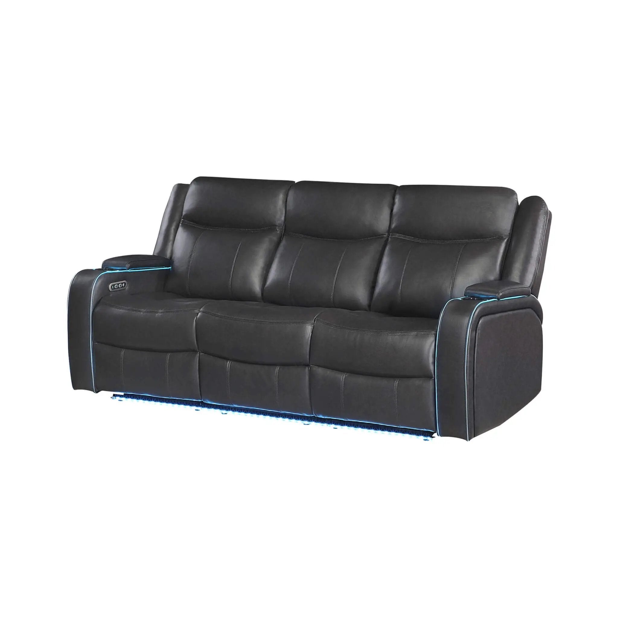 Nuvia Luxury 84-Inch Home Theater Power Reclining Sofa With LED Lights And Power Headrest (SAK83195) by SAKSBY WHOLESALE
