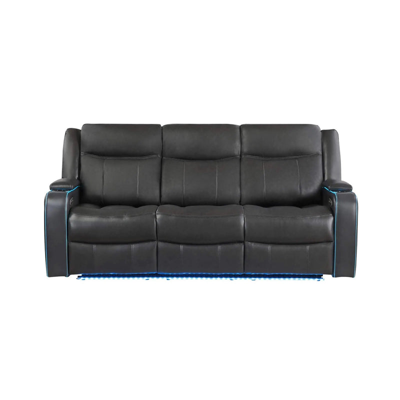 Nuvia Luxury 84-Inch Home Theater Power Reclining Sofa With LED Lights And Power Headrest (SAK83195) by SAKSBY WHOLESALE