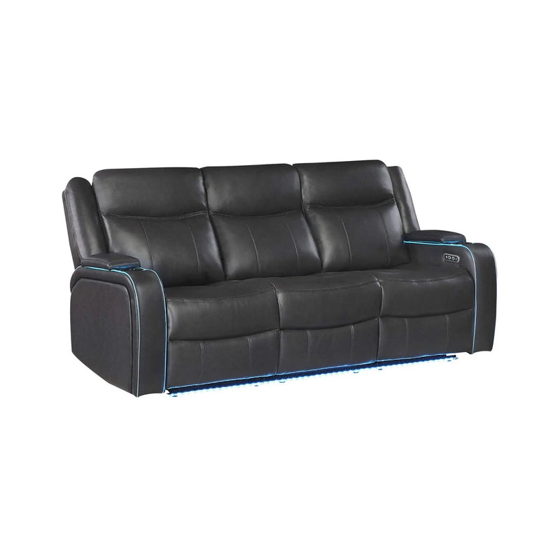 Nuvia Luxury 84-Inch Home Theater Power Reclining Sofa With LED Lights And Power Headrest (SAK83195) by SAKSBY WHOLESALE