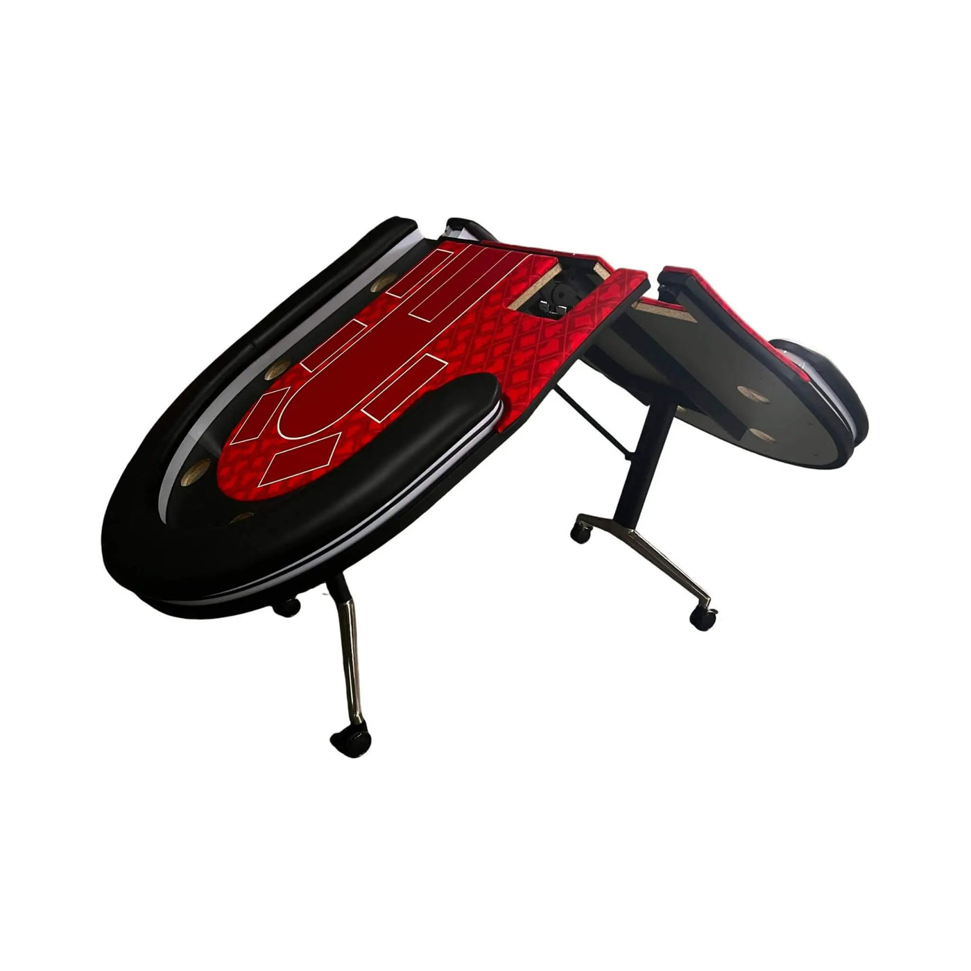 Luxury 94-Inch Foldable 10 Player Poker Table With LED, Wheels And Cup Holders (SAK24897) by SAKSBY WHOLESALE