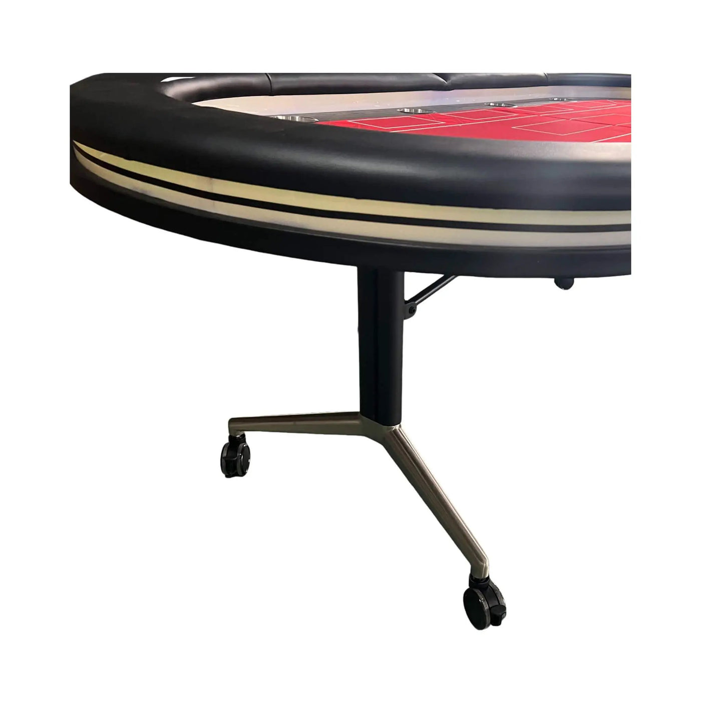 Luxury 94-Inch Foldable 10 Player Poker Table With LED, Wheels And Cup Holders (SAK24897) by SAKSBY WHOLESALE
