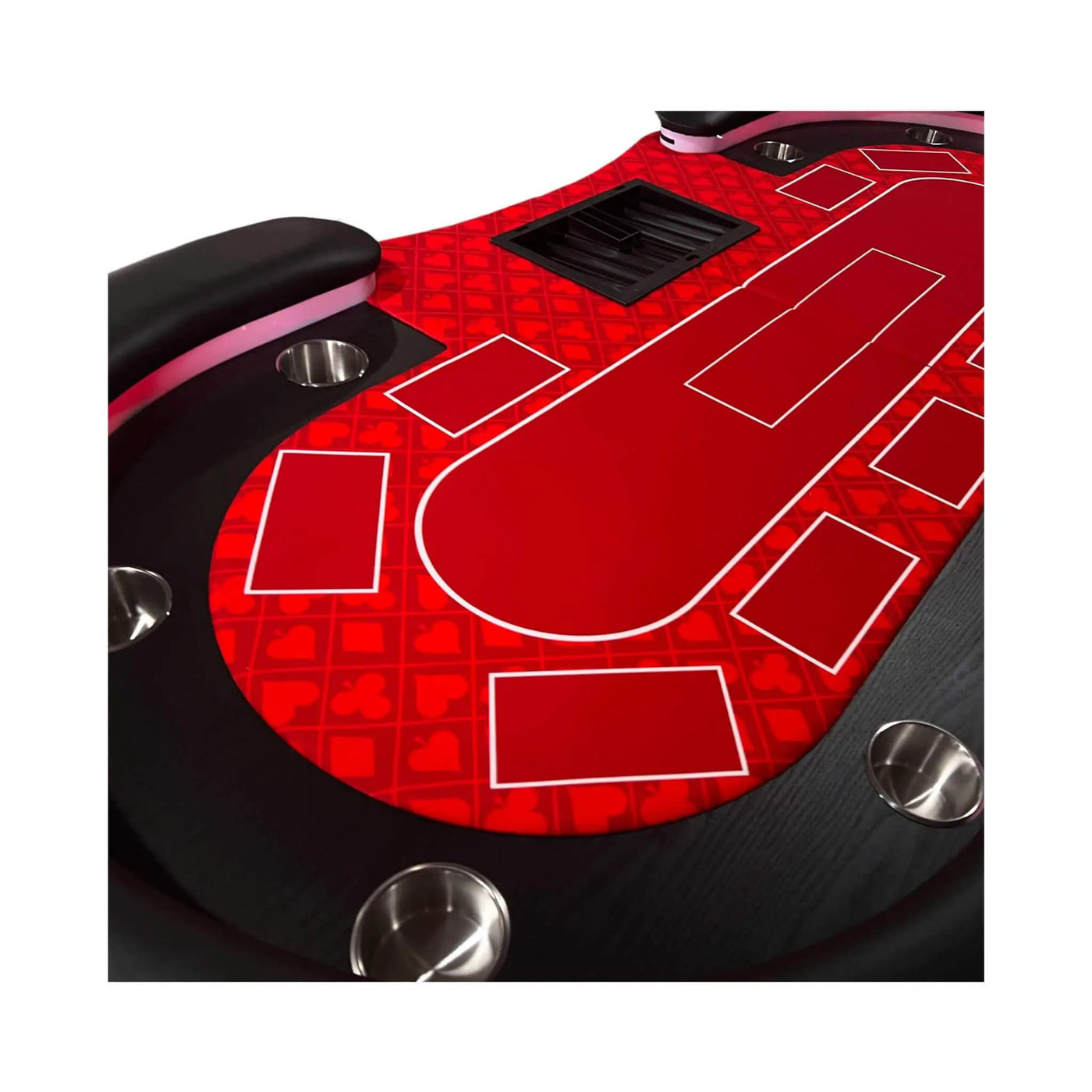 Luxury 94-Inch Foldable 10 Player Poker Table With LED, Wheels And Cup Holders (SAK24897) by SAKSBY WHOLESALE