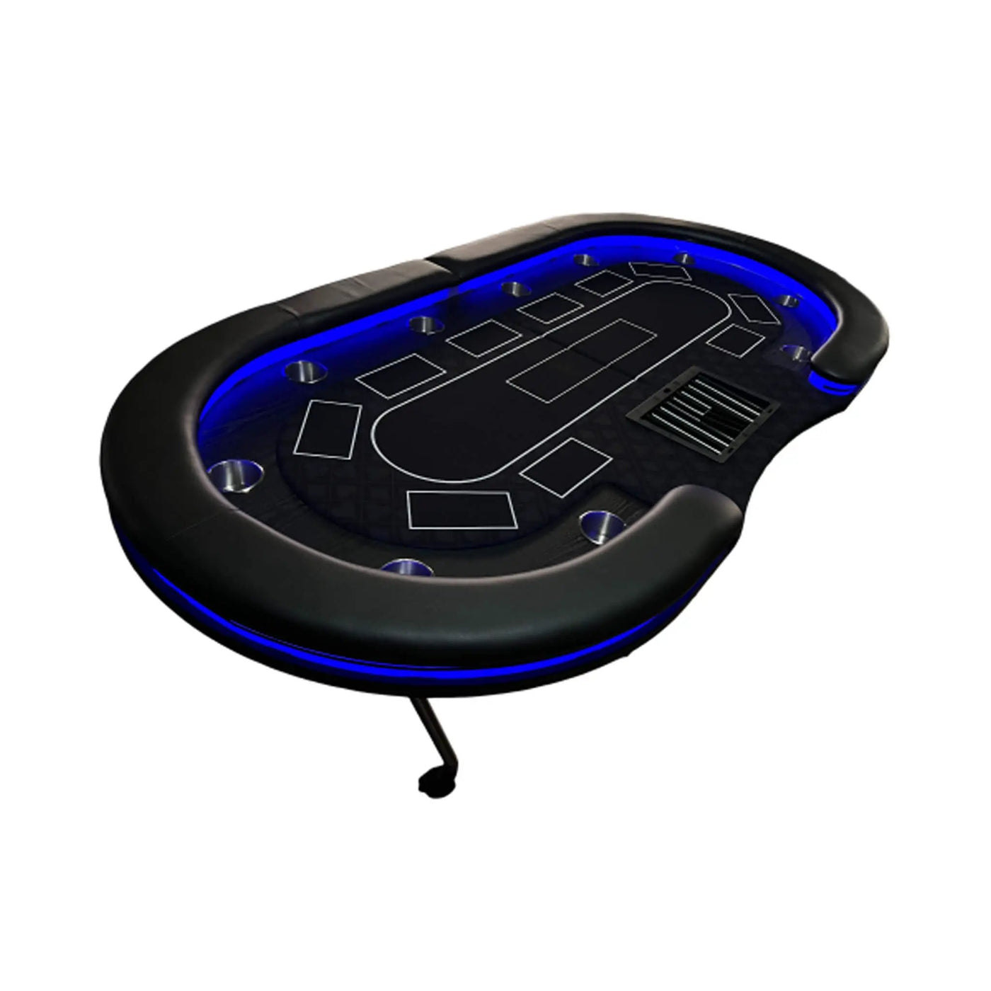 Luxury 94-Inch Foldable 10 Player Poker Table With LED, Wheels And Cup Holders (SAK24897) by SAKSBY WHOLESALE