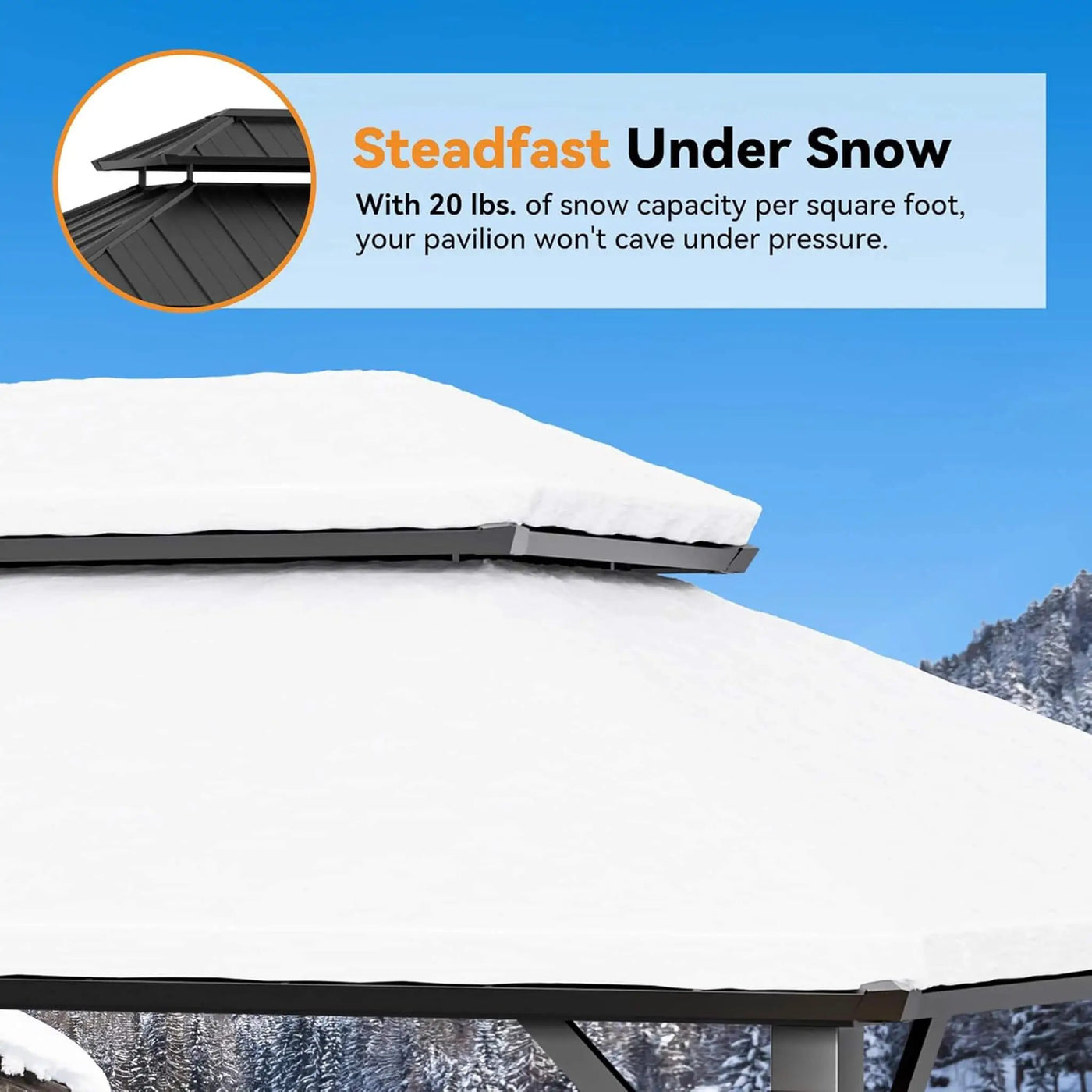Alora Luxury Double Roof Hardtop Aluminum Gazebo With Decor Hooks, Mosquito Nettings, And LED Lights (SAK91824) by SAKSBY WHOLESALE