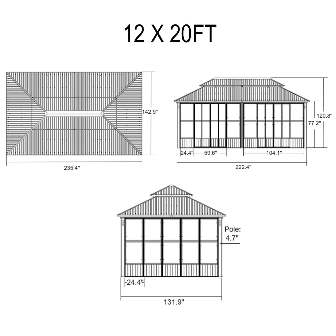 Alora Oasis Luxury Heavy-Duty Hardtop Sunroom With Aluminum Frame And LED Lights (SAK79102) by SAKSBY WHOLESALE