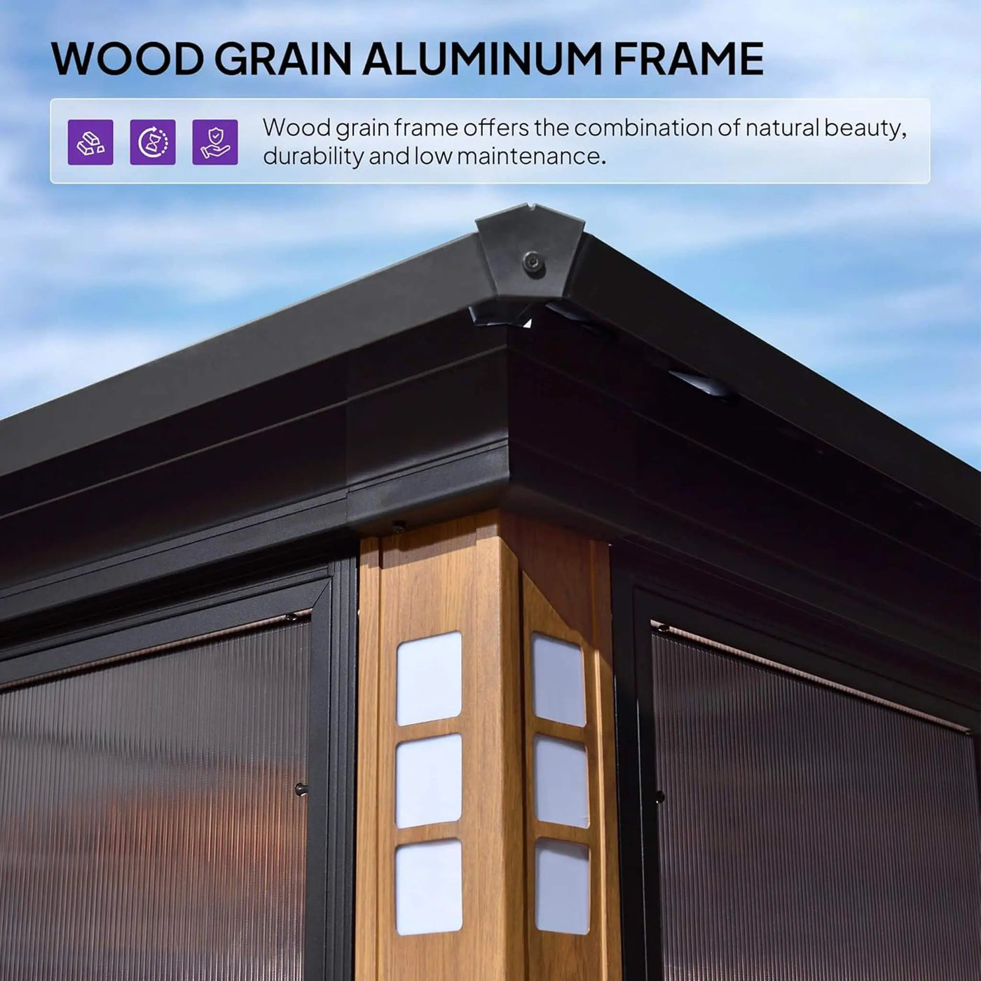 Alora Oasis Luxury Heavy-Duty Hardtop Sunroom With Aluminum Frame And LED Lights (SAK79102) by SAKSBY WHOLESALE