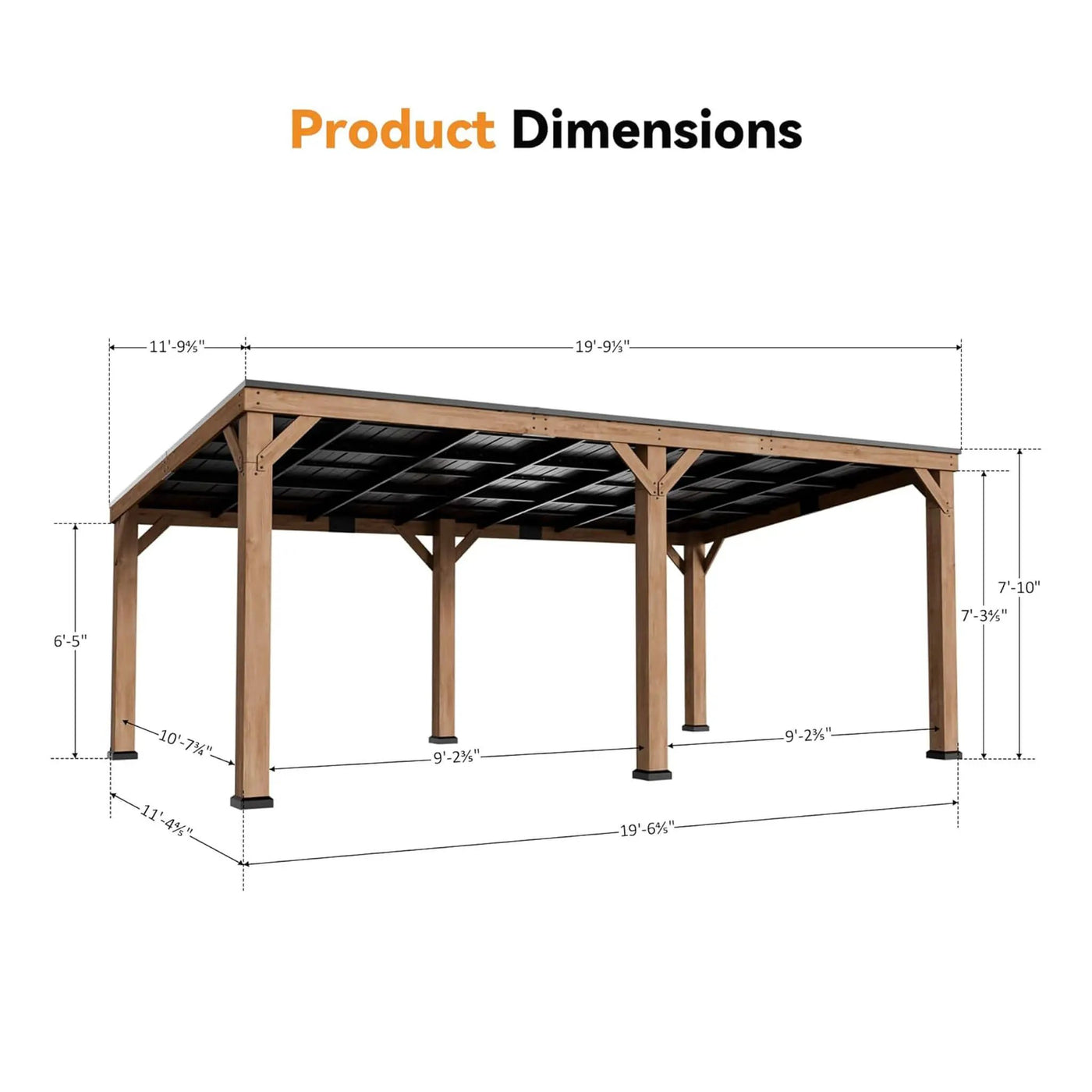 Alora Luxury Modern Cedar Gazebo With Sloped Hardtop Roof (SAK35720) by SAKSBY WHOLESALE