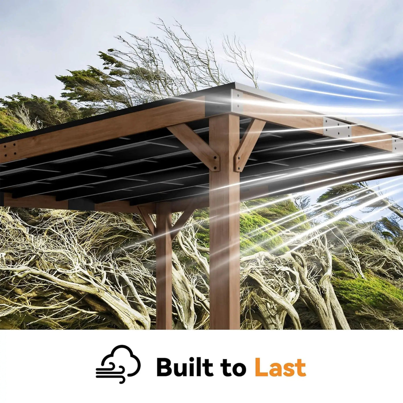 Alora Luxury Modern Cedar Gazebo With Sloped Hardtop Roof (SAK35720) by SAKSBY WHOLESALE