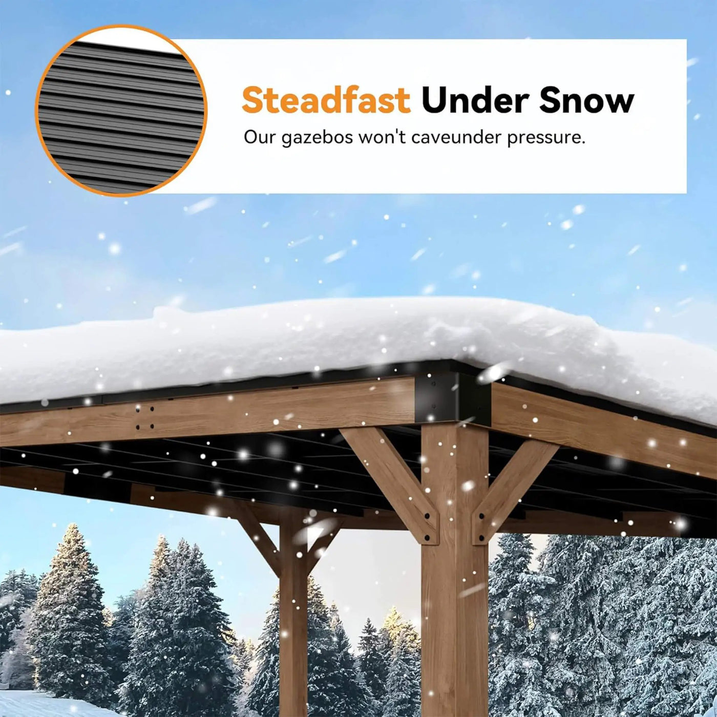 Alora Luxury Modern Cedar Gazebo With Sloped Hardtop Roof (SAK35720) by SAKSBY WHOLESALE