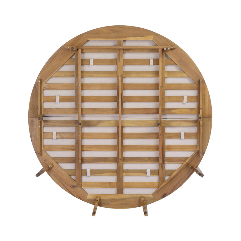 Alora Luxury Outdoor Acacia Wood Round Daybed With Cushions And Pillows (SAK40613) by SAKSBY WHOLESALE