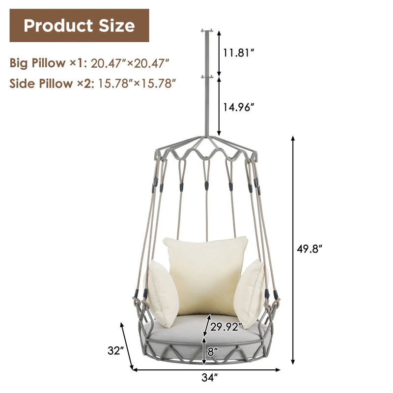 Alora Luxury Outdoor Hanging Basket Porch Swing Chair With UV Resistant Cushions (SAK95678) by SAKSBY WHOLESALE