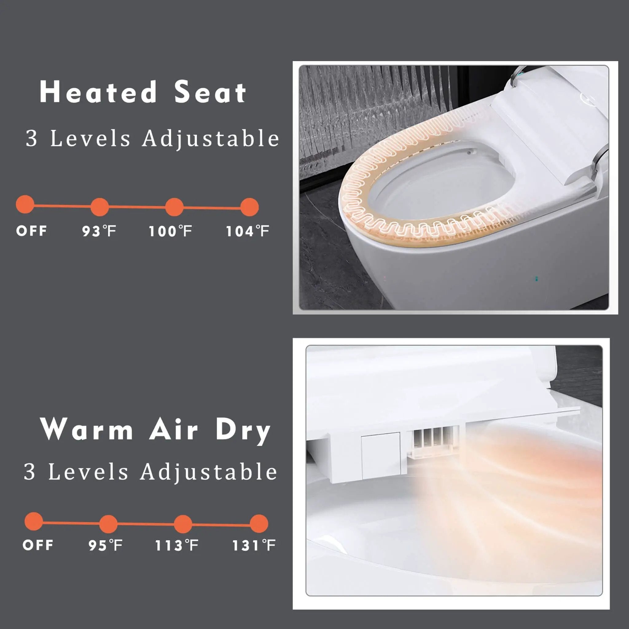 Nuvia Luxury Smart Toilet With Built-In Auto Open And Close Bidet Seat, Foot Sensor, LED Display And Night Light (SAK31256) by SAKSBY WHOLESALE
