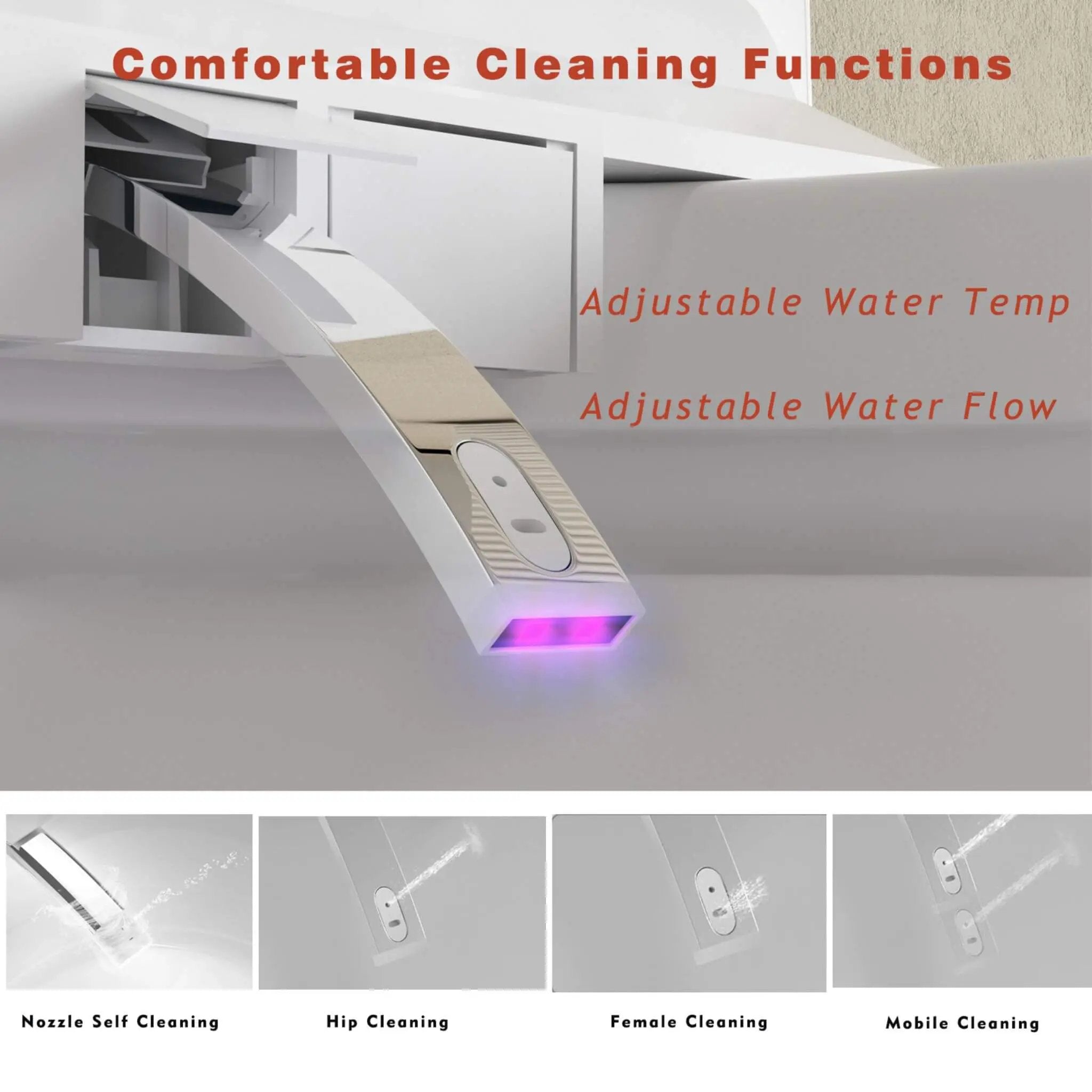Nuvia Luxury Smart Toilet With Built-In Auto Open And Close Bidet Seat, Foot Sensor, LED Display And Night Light (SAK31256) by SAKSBY WHOLESALE