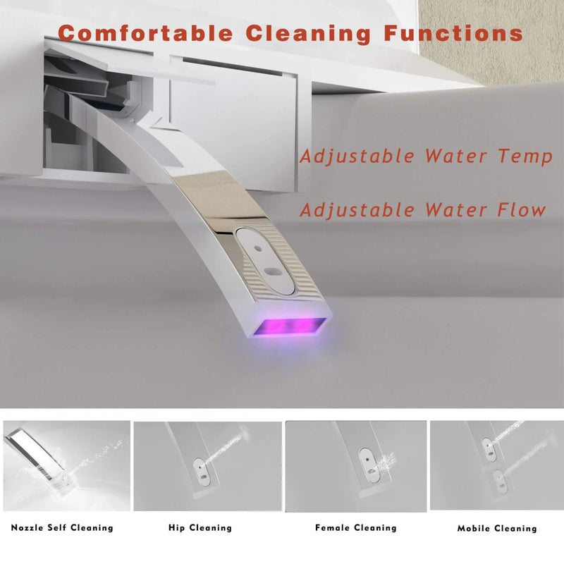 Nuvia Luxury Smart Toilet With Built-In Auto Open And Close Bidet Seat, Foot Sensor, LED Display And Night Light (SAK31256) by SAKSBY WHOLESALE