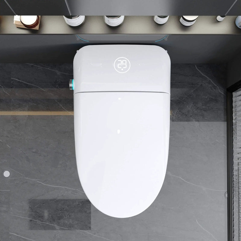Nuvia Luxury Smart Toilet With Built-In Auto Open And Close Bidet Seat, Foot Sensor, LED Display And Night Light (SAK31256) by SAKSBY WHOLESALE