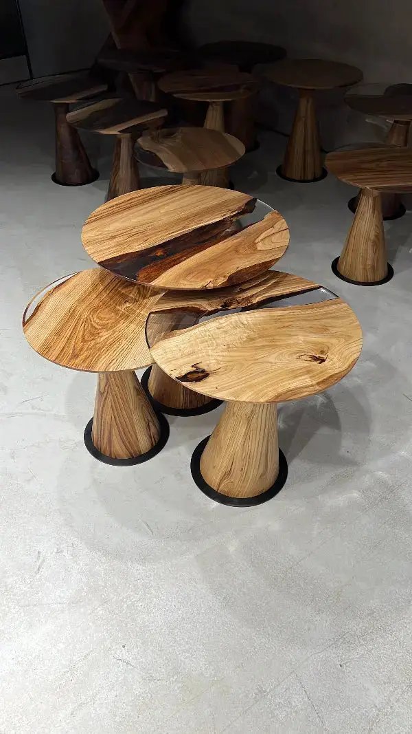 Resin Nesting Tables - Versatile Zigzag Epoxy Coffee Table Set by Gizz