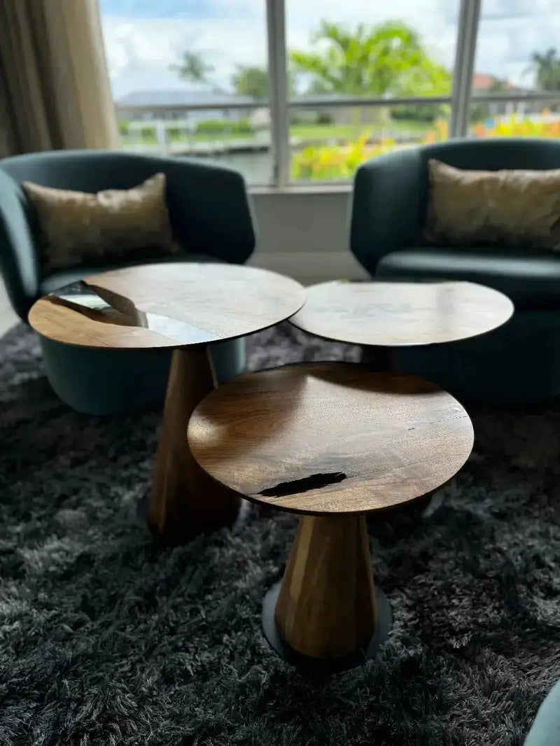 Resin Nesting Tables - Versatile Zigzag Epoxy Coffee Table Set by Gizz