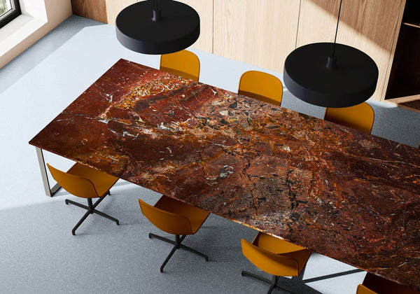 Luz Del Fuego Polished Quartzite Slab Random room scene