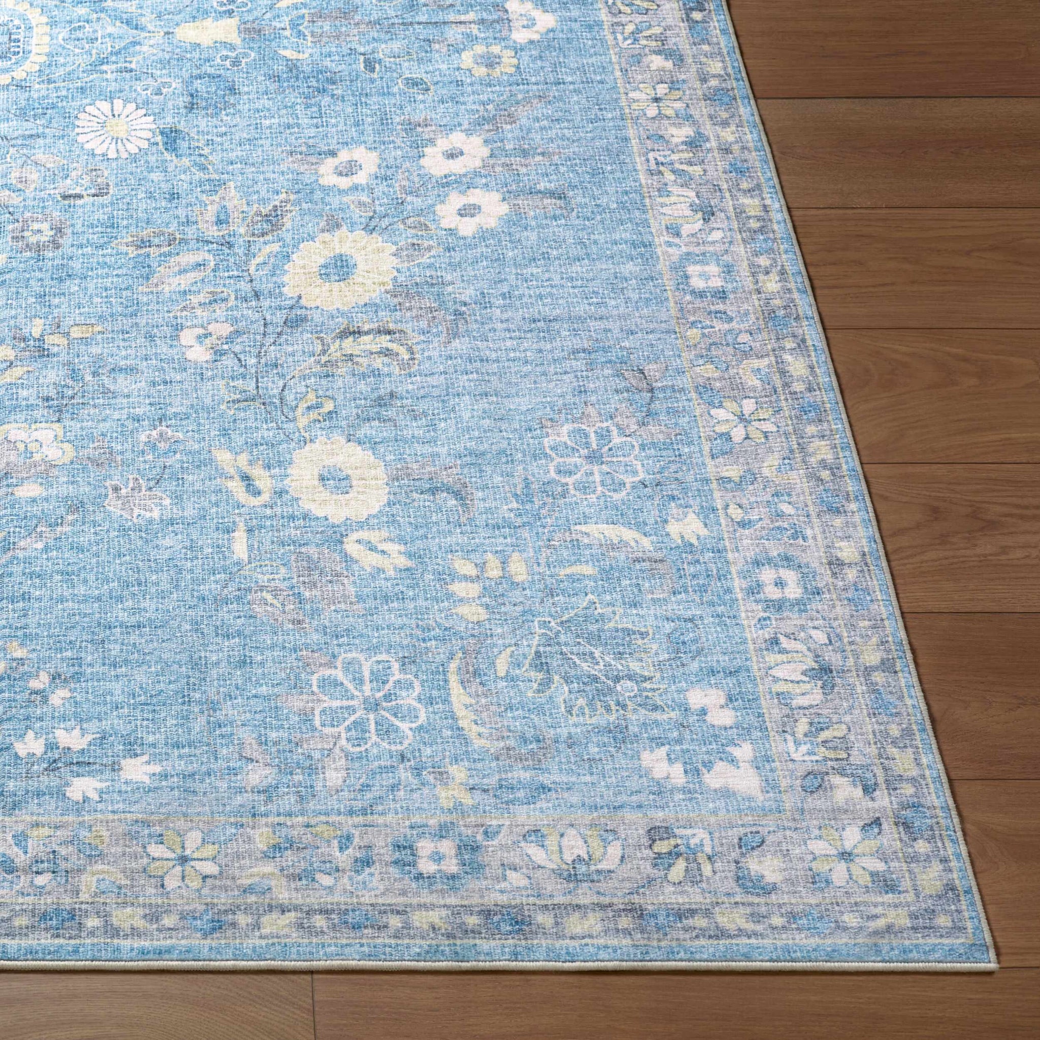 Meyly Blue Washable Area Rug by Boutique Rugs