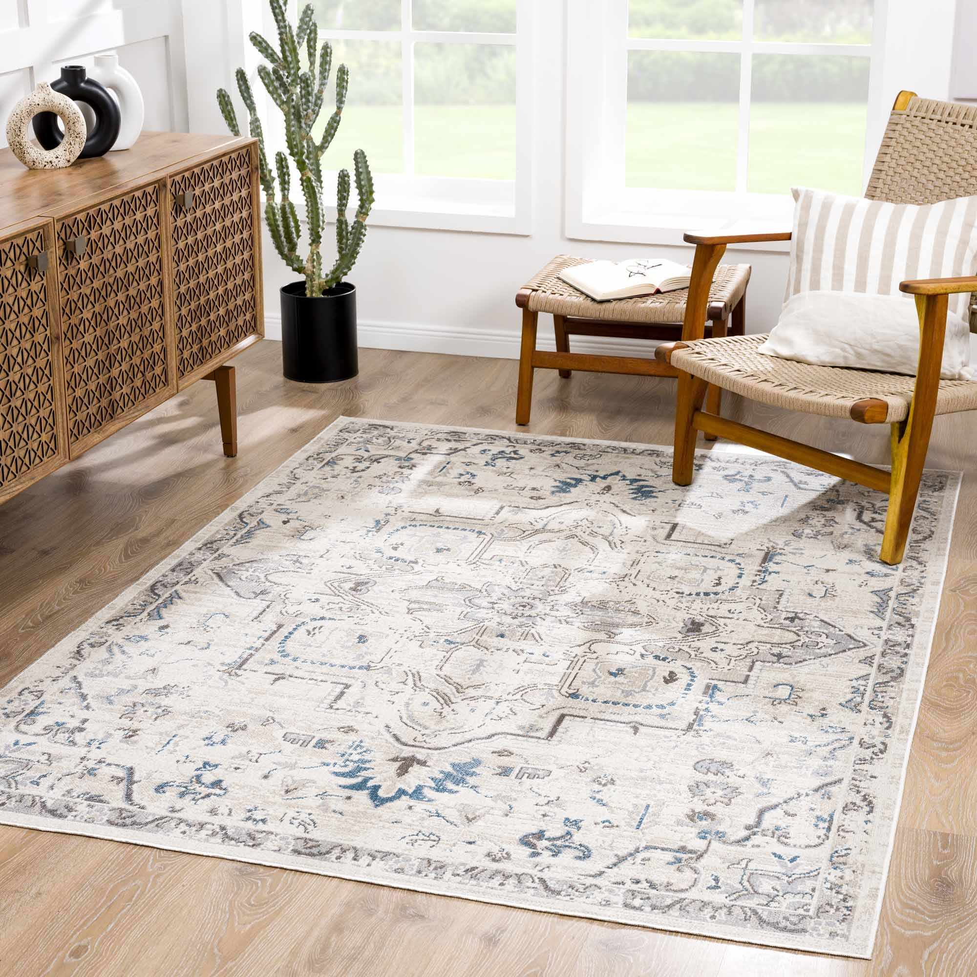 Cabacungan Cream Washable Area Rug - Clearance by Boutique Rugs