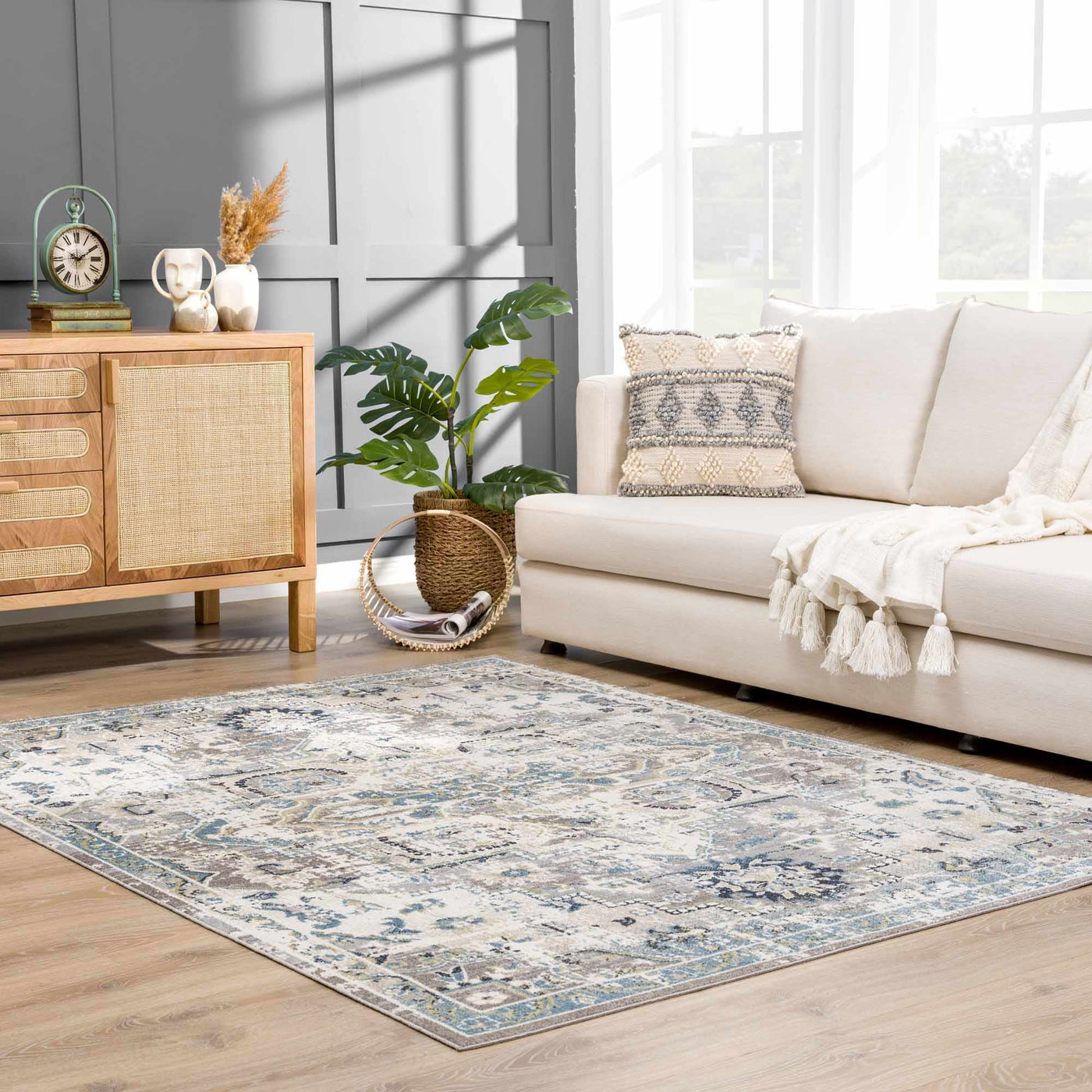 Cabacungan Gray & Blue Washable Area Rug by Boutique Rugs