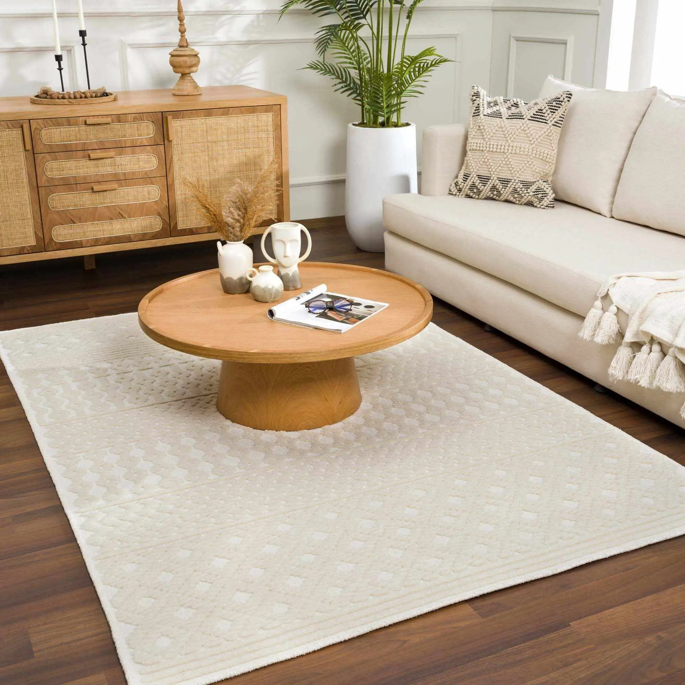 Drago White Washable Area Rug by Boutique Rugs